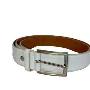 Cinturón de Piel para Hombre Blanco - Modelo 620123, Accesorio Elegante y Versátil