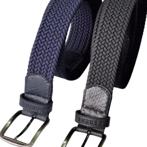 Cinturón Elástico de Cuero para Hombre en Azul Marino - Modelo 9319, Diseño Moderno y Versátil