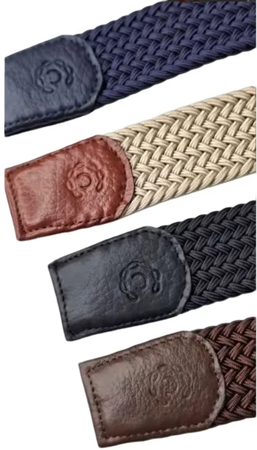 Cinturón Elástico de Cuero para Caballero en Beige/Colonial - Modelo 9319, Diseño Moderno y Casual - Imagen 3