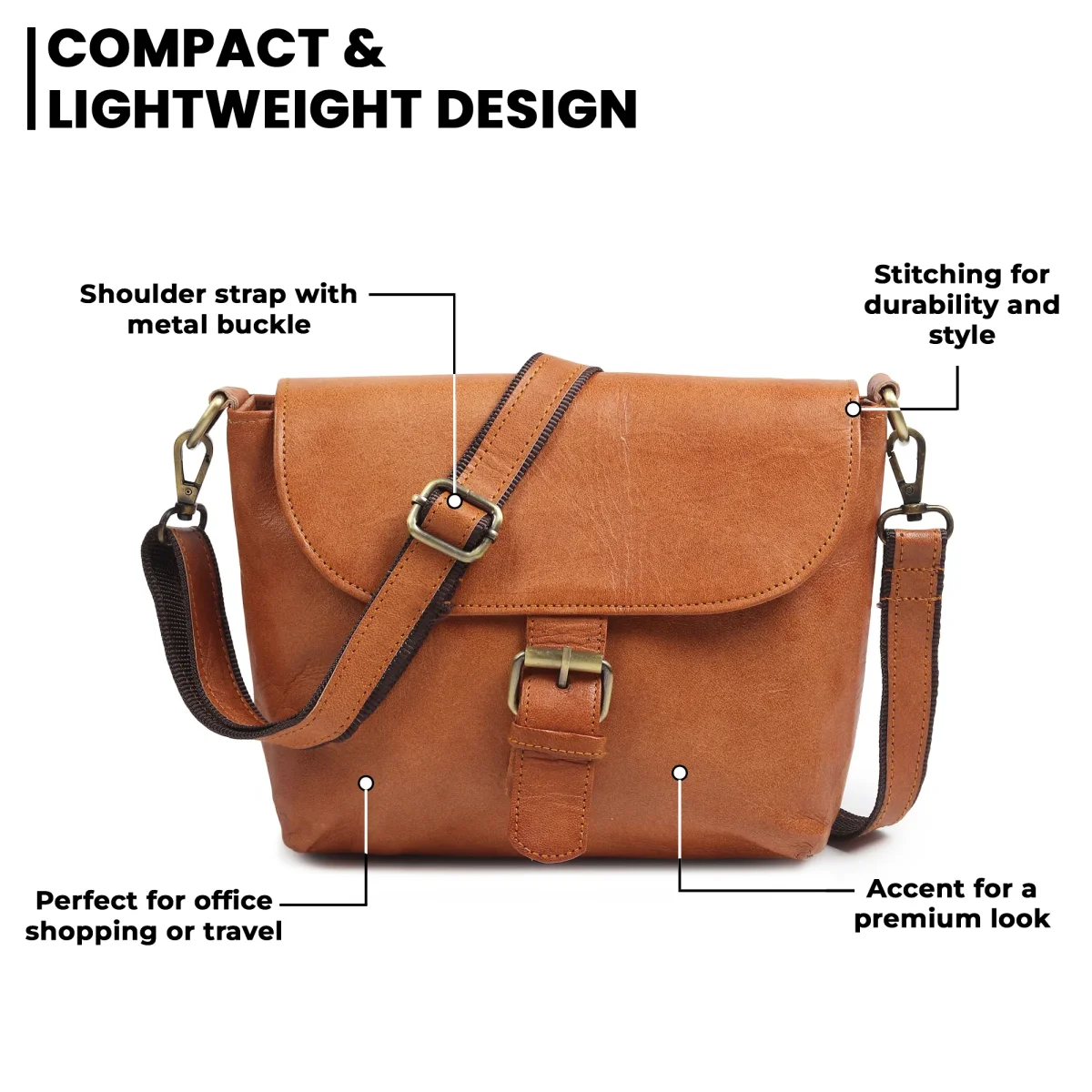 Women’s Mini Tan Satchel Purse - Imagen 9