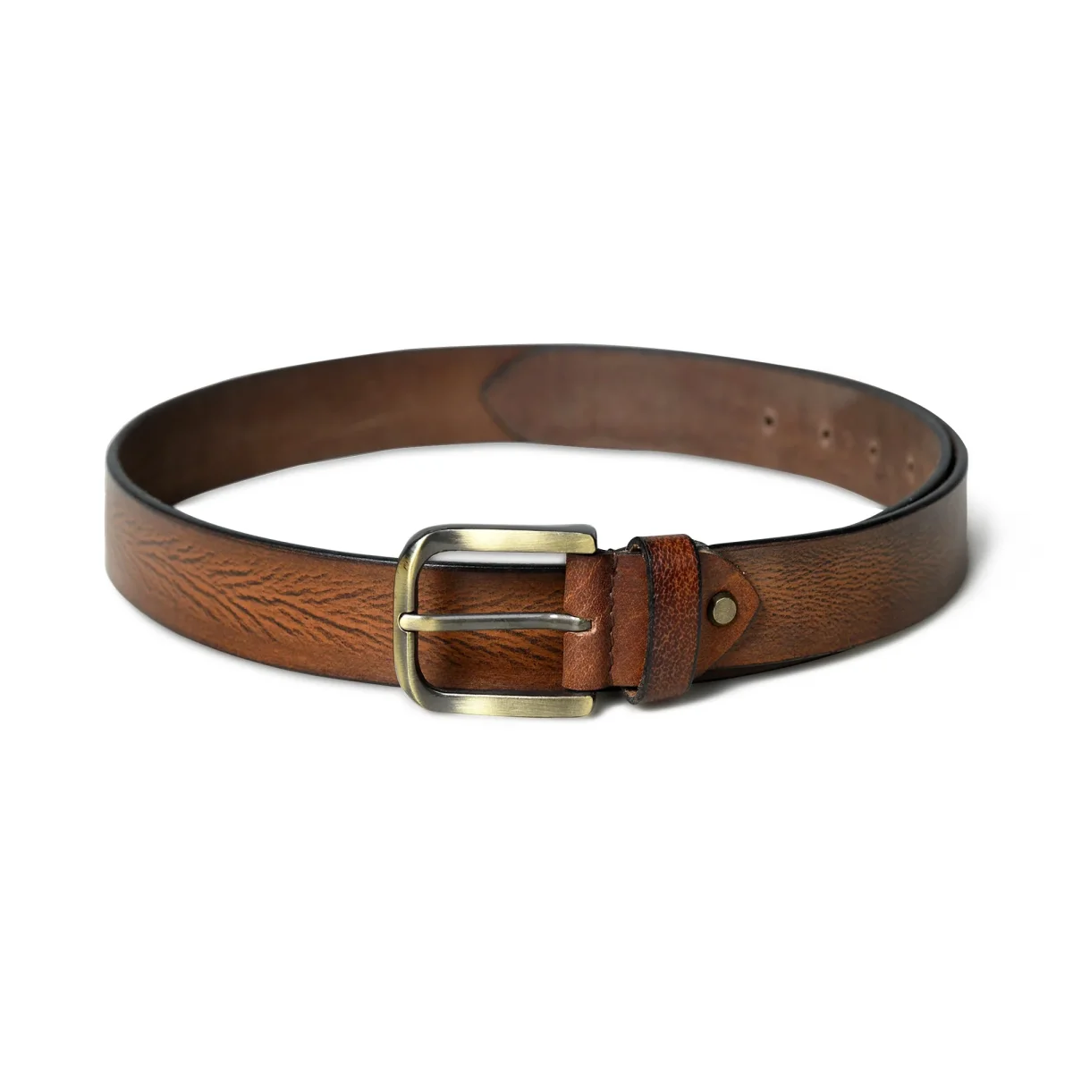 Eden Tan Men's Leather Belt - Imagen 4
