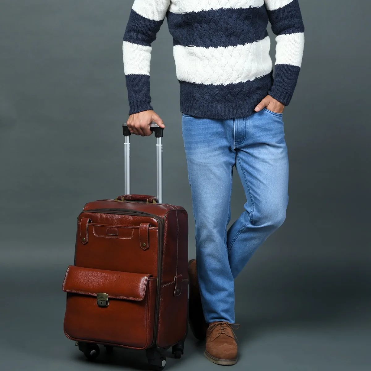 Leather Carry-On Trolly Bag - Imagen 7