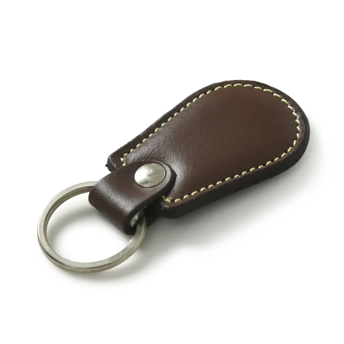 Brown Leather Keyring - Imagen 3