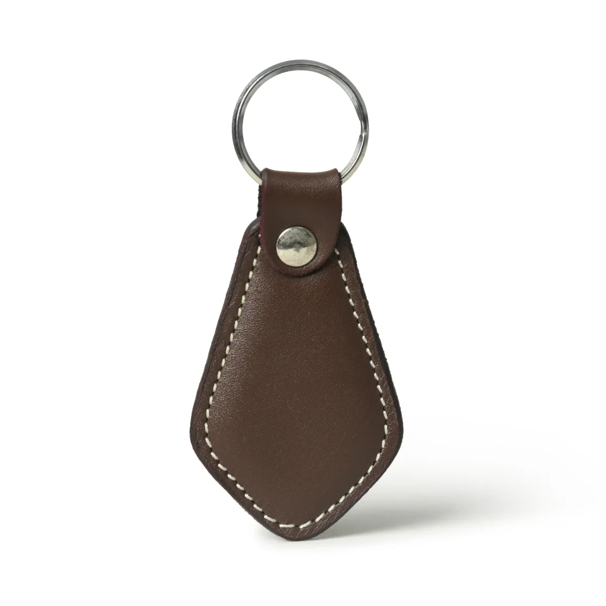Genuine Leather Geometric Keychain - Imagen 2
