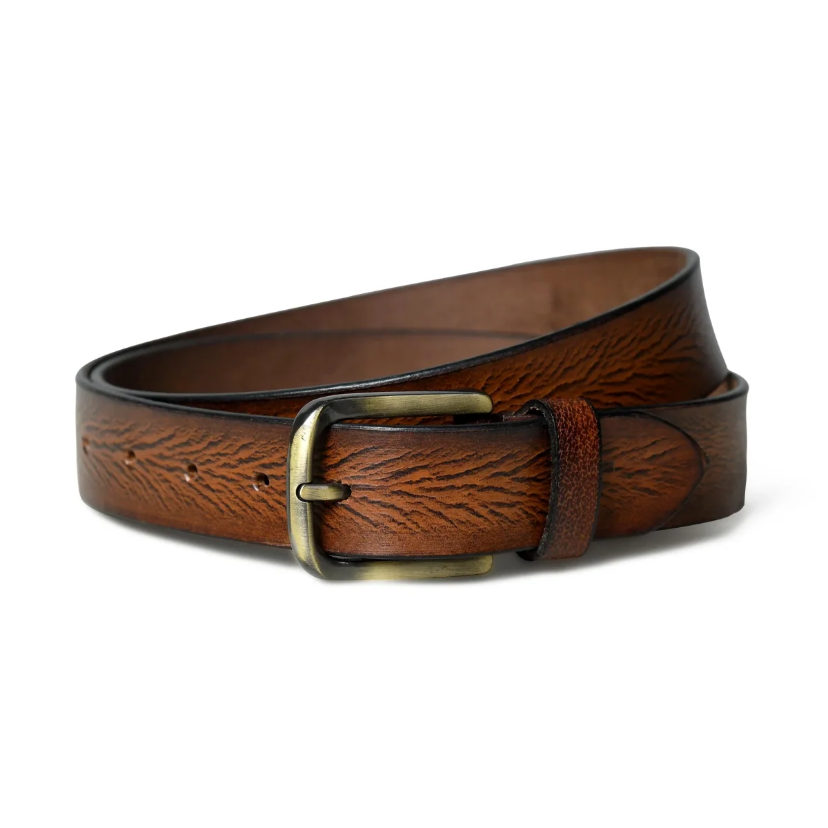 Eden Tan Men's Leather Belt - Imagen 6
