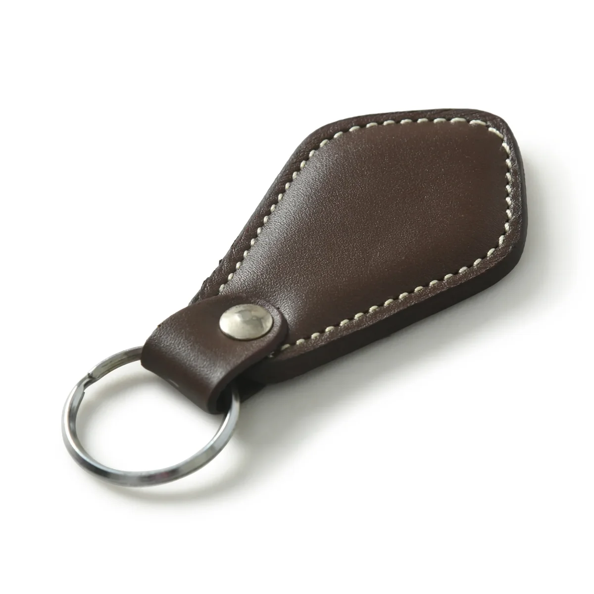 Genuine Leather Geometric Keychain - Imagen 3