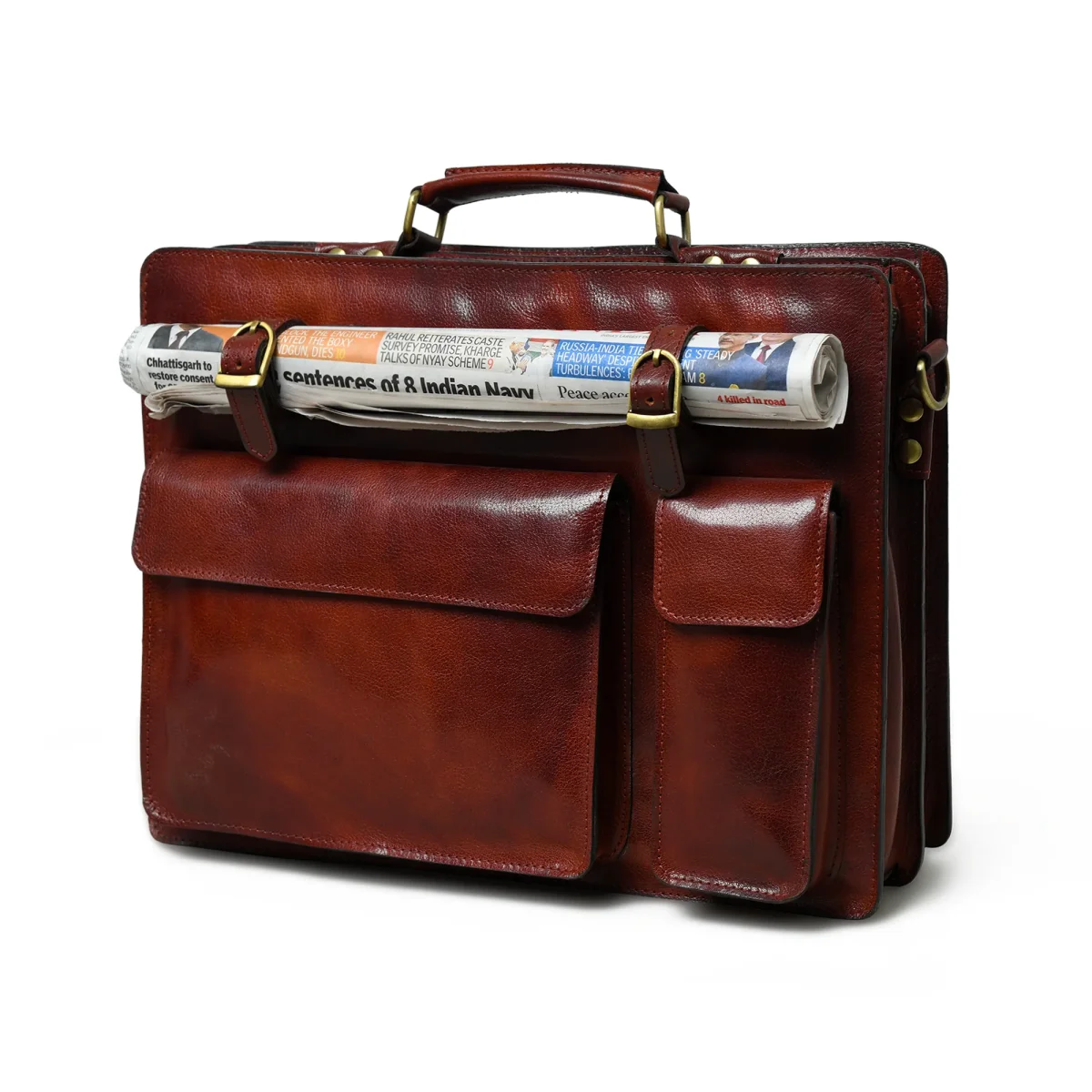 Tuscany Italian Leather Briefcase, Tan - Imagen 9