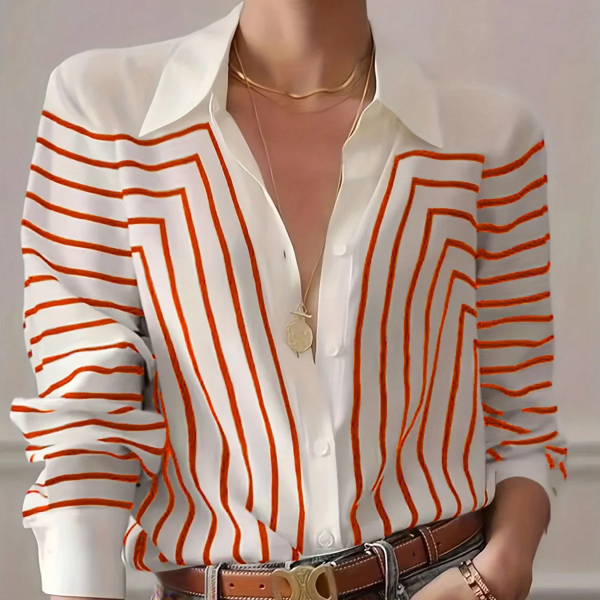Camisa Elegante con Estampado de Rayas - Imagen 2