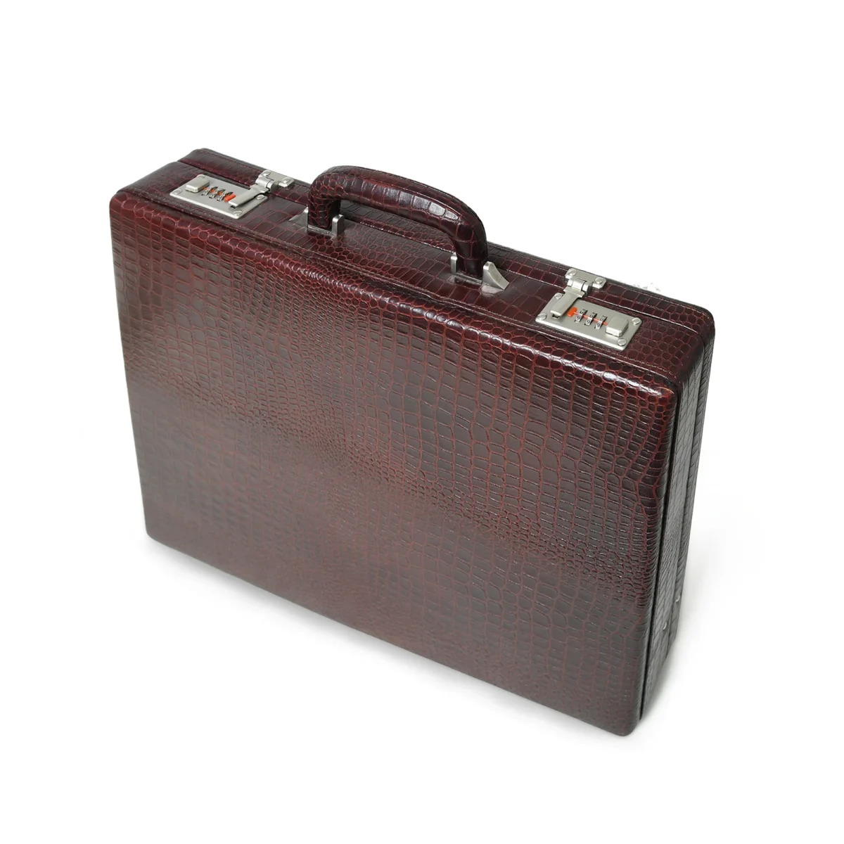 Executive Croco Leather Briefcase/Suitcase- Brown - Imagen 7