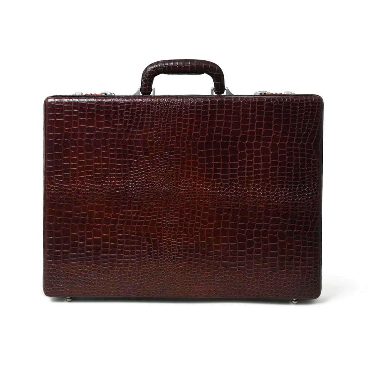 Executive Croco Leather Briefcase/Suitcase- Brown - Imagen 2