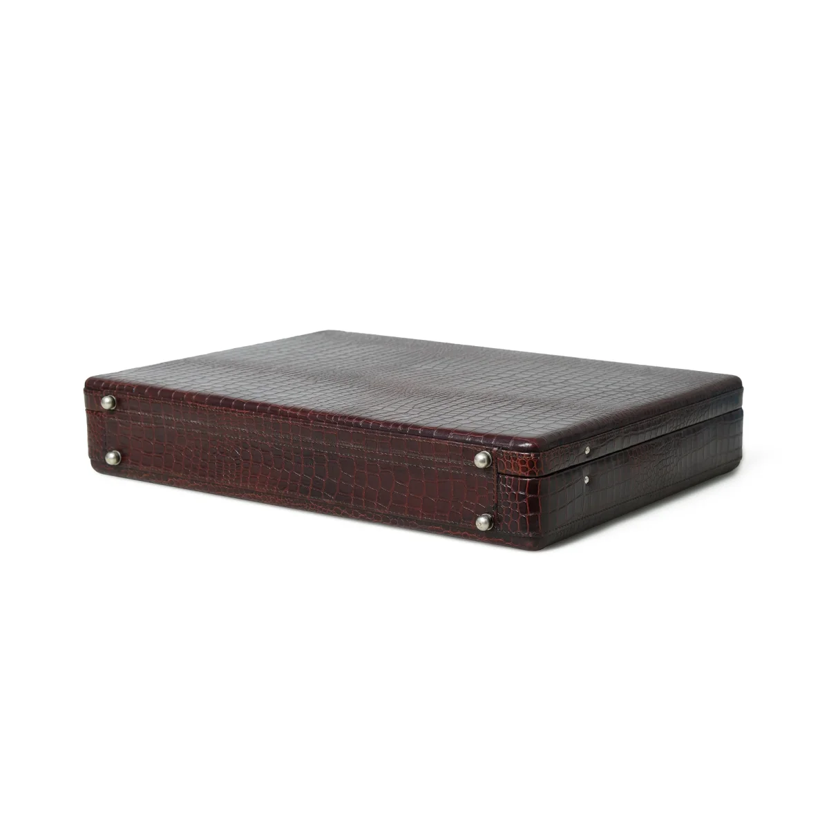 Executive Croco Leather Briefcase/Suitcase- Brown - Imagen 9