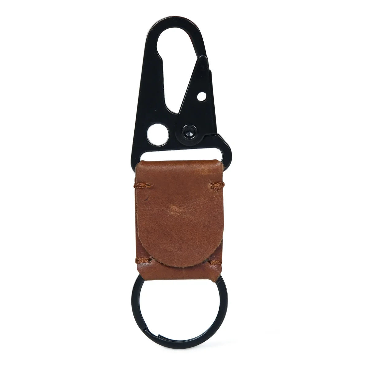 Leather-Metal Key Ring Keychain - Imagen 4