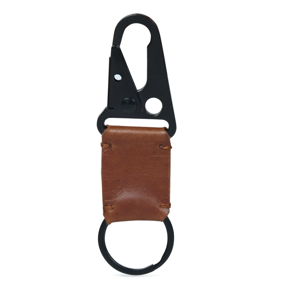Leather-Metal Key Ring Keychain - Imagen 2