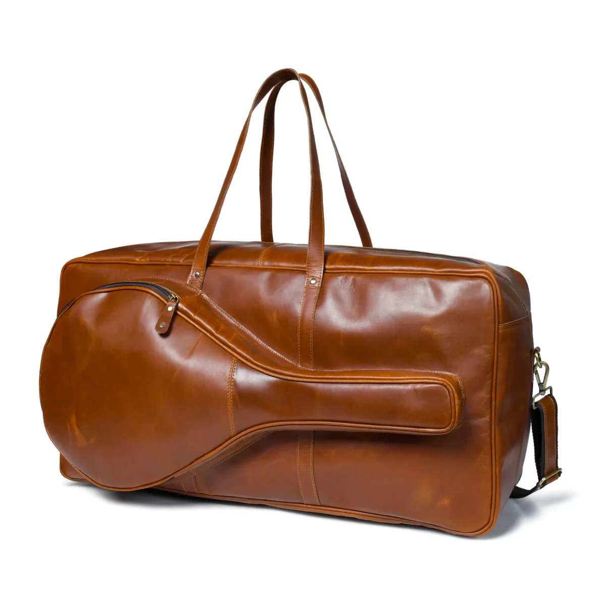 Buffalo Leather Tennis Duffle Bag - Imagen 2