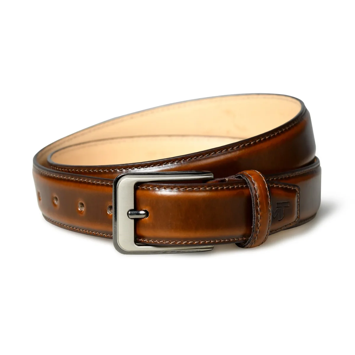 Eclipse Walnut Brown Leather Belt - Imagen 3