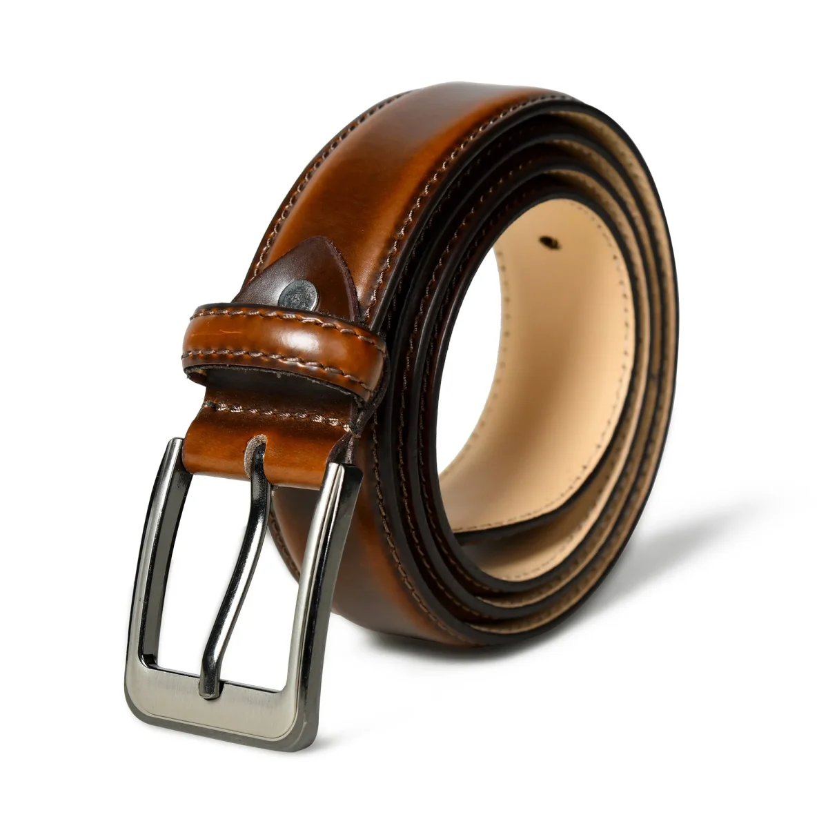 Eclipse Walnut Brown Leather Belt - Imagen 2
