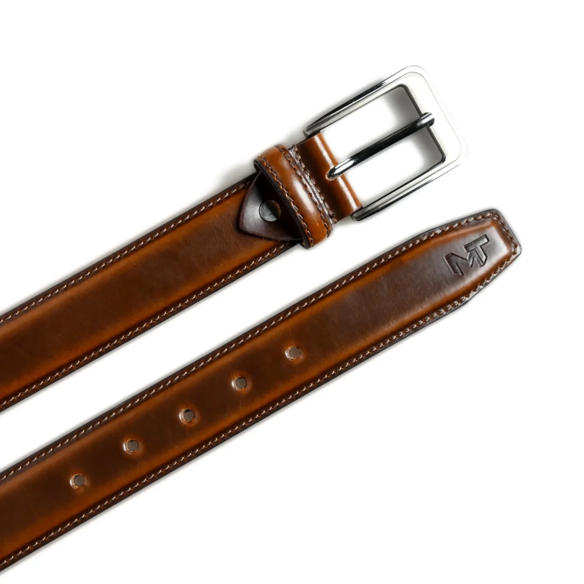 Eclipse Walnut Brown Leather Belt - Imagen 7