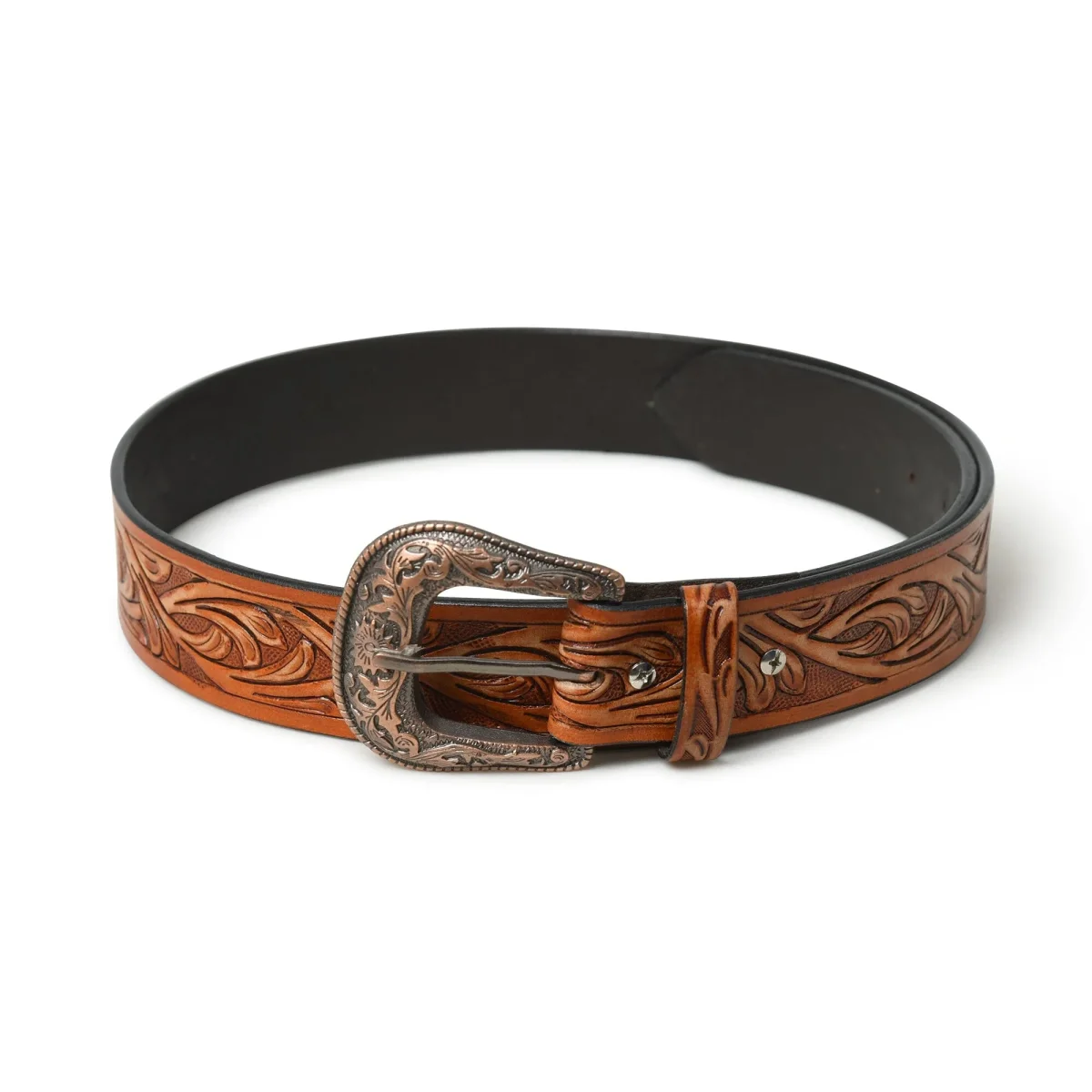 Western Cowboy Leather Belt - Brown - Imagen 5