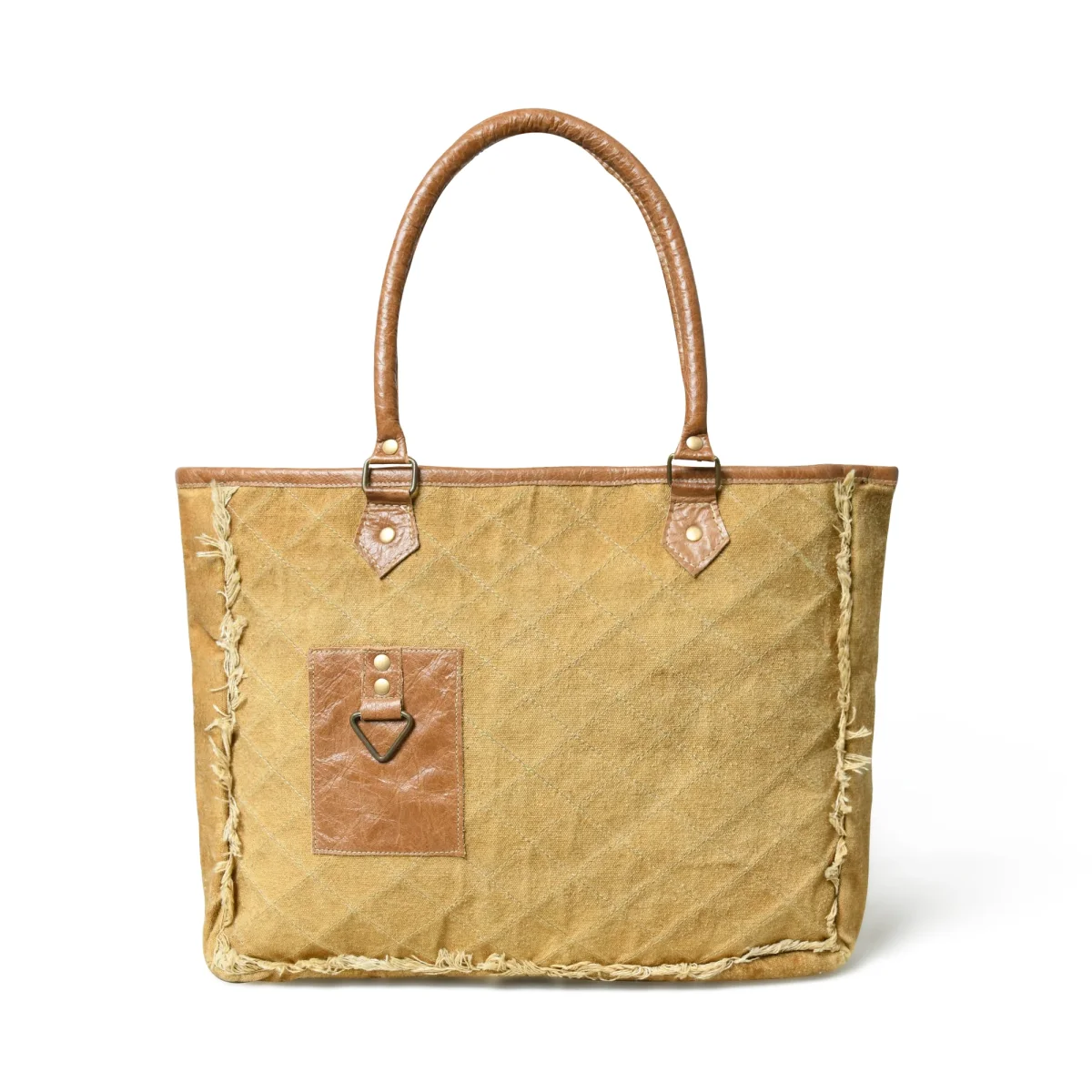 Beige Boho Chic Canvas Bag - Imagen 3