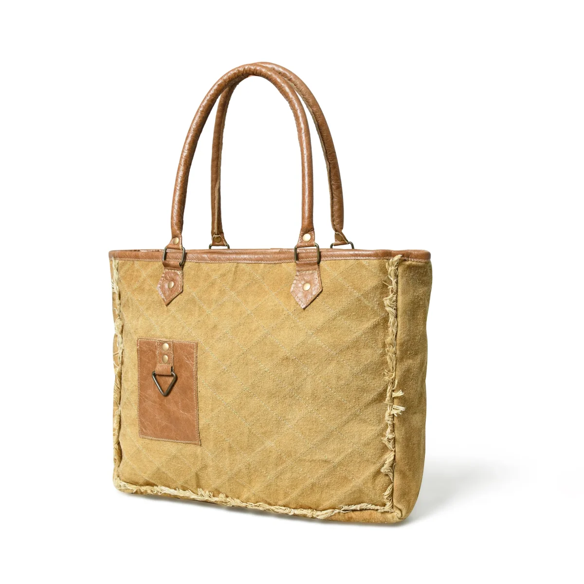 Beige Boho Chic Canvas Bag - Imagen 2