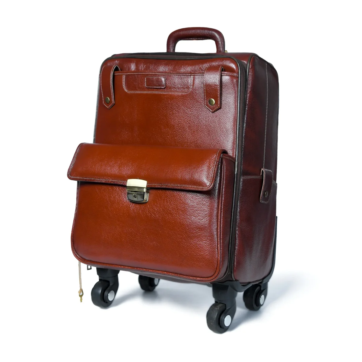 Leather Carry-On Trolly Bag - Imagen 3
