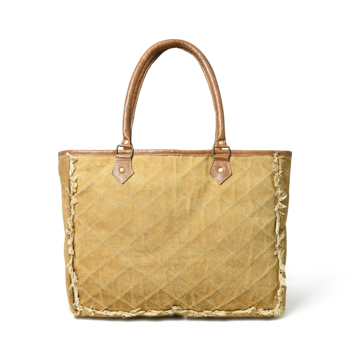 Beige Boho Chic Canvas Bag - Imagen 4