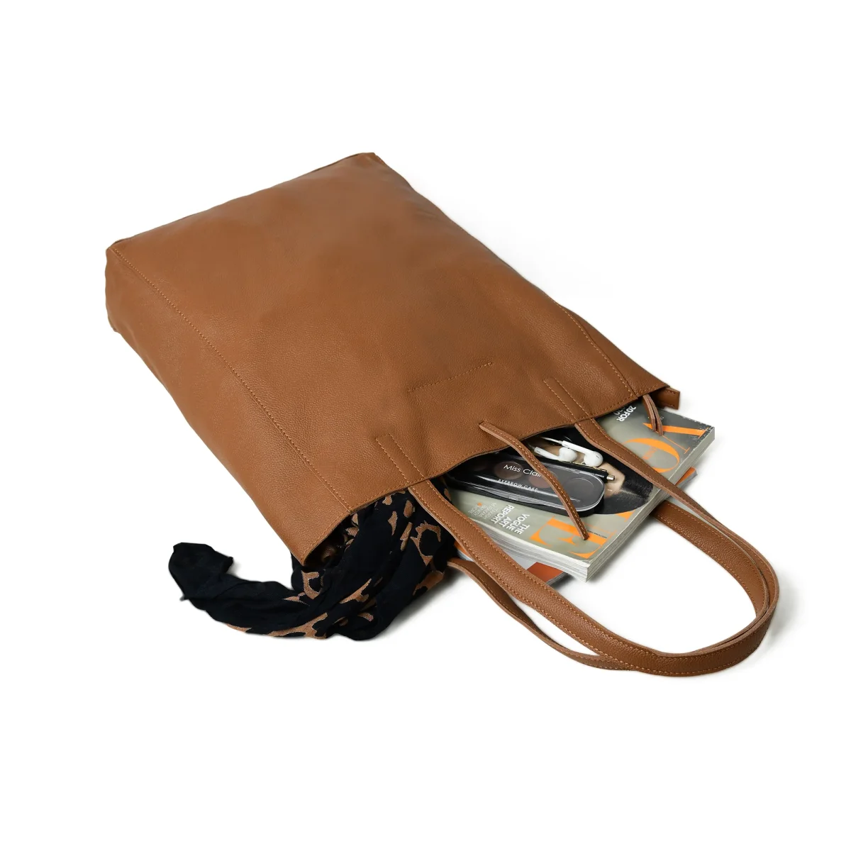 Café Chic Women's Leather Tote Bag - Imagen 9