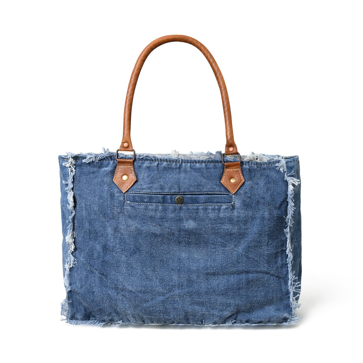 Denim Boho Chic Canvas Shoulder Bag - Imagen 4