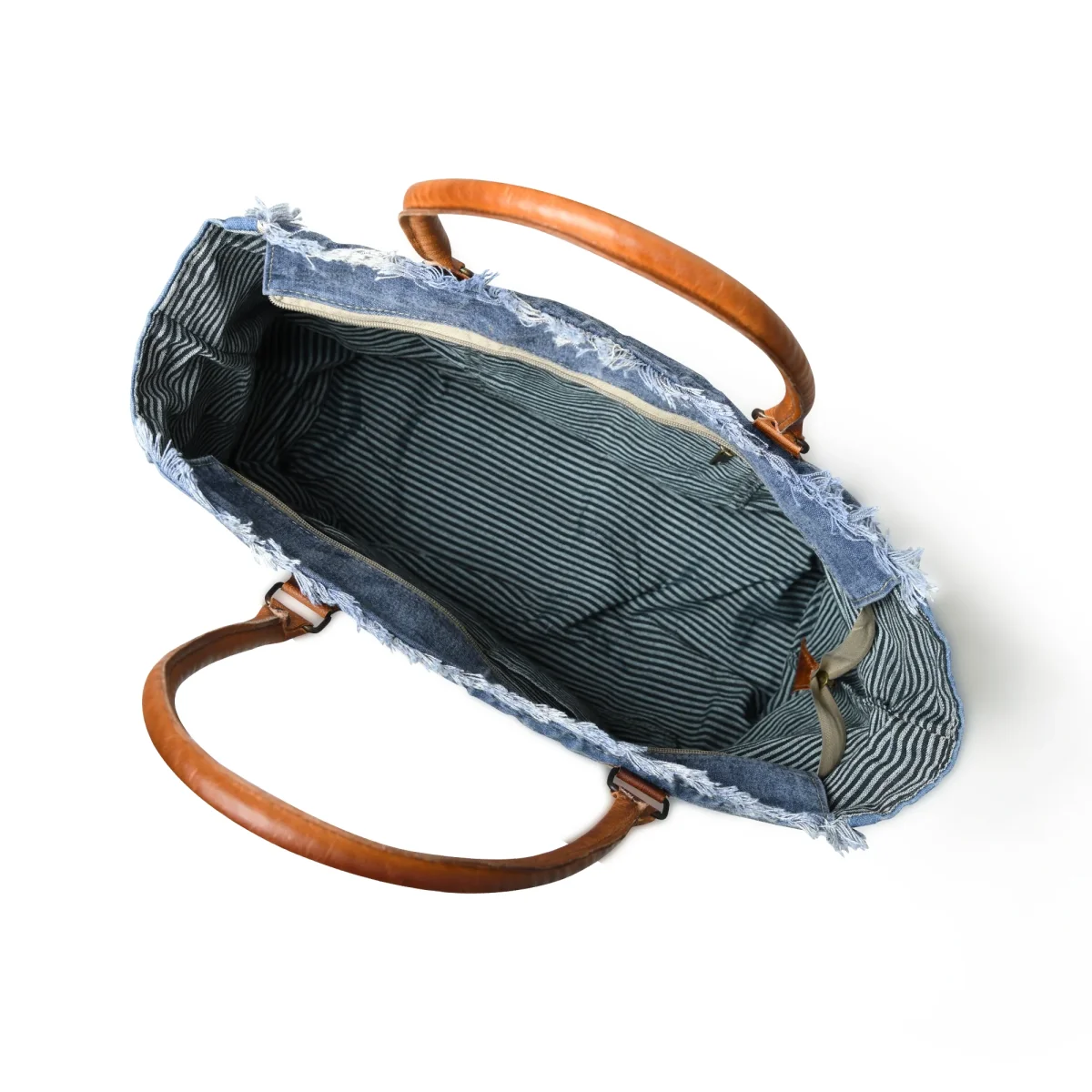 Denim Boho Chic Canvas Shoulder Bag - Imagen 7