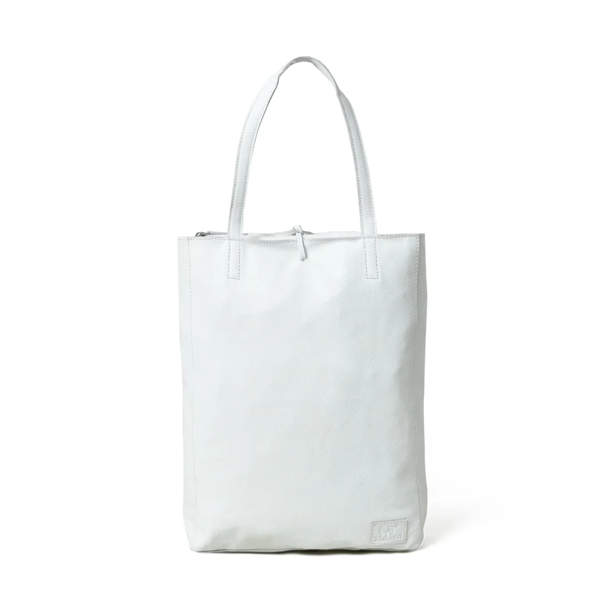 White Leather Shoulder Tote Bag - Imagen 4