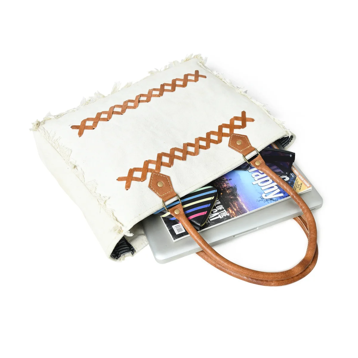 Urban Zigzag Canvas Shopper's Tote - Imagen 7