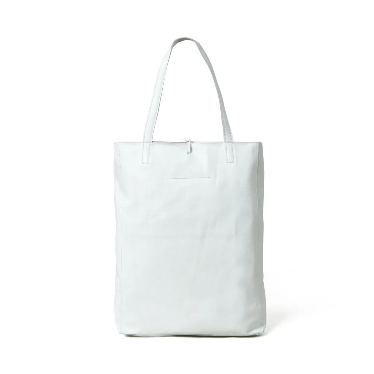 White Leather Shoulder Tote Bag - Imagen 5