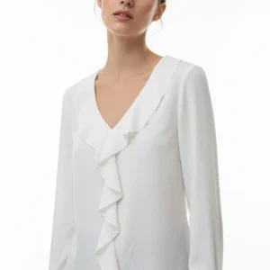 Blusa blanca volantes OUTLET
