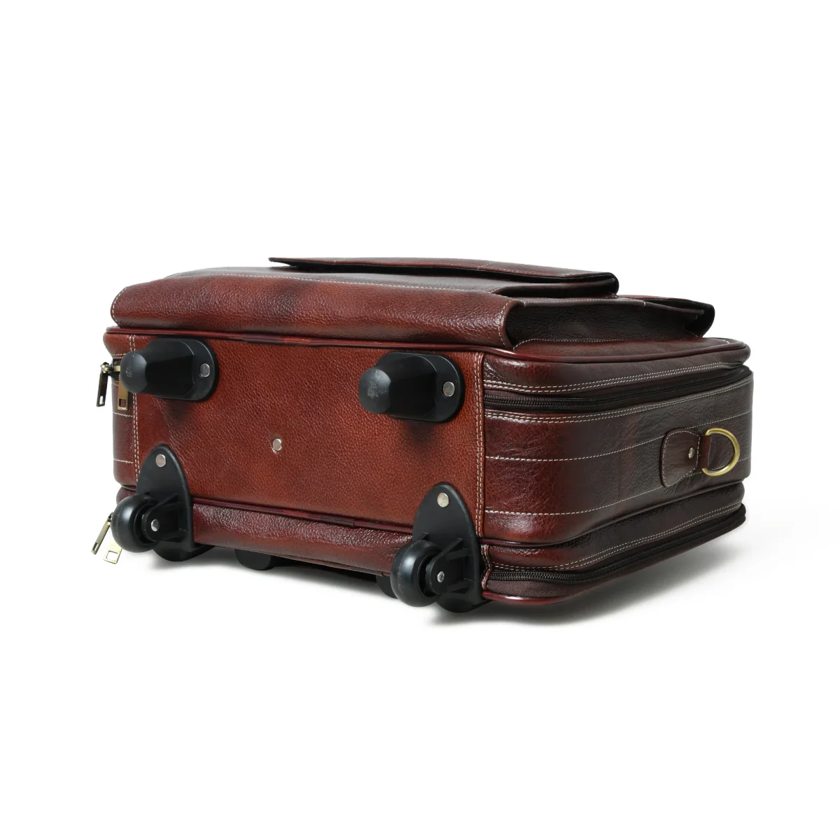 Wanderer Leather Trolly Suitcase Bag - Imagen 8
