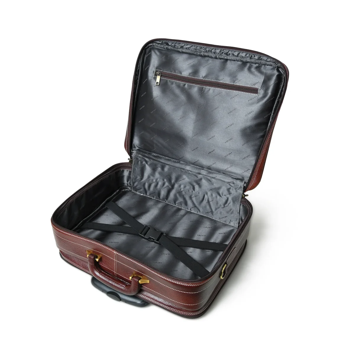 Wanderer Leather Trolly Suitcase Bag - Imagen 7