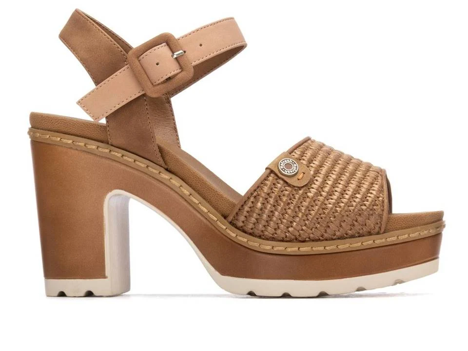 SANDALIA DE TACON COLOR CAMEL MODELO 175281 - Imagen 3
