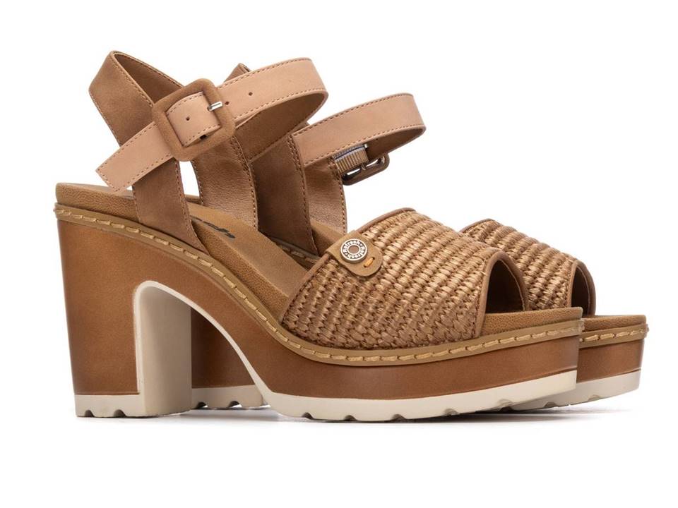 SANDALIA DE TACON COLOR CAMEL MODELO 175281 - Imagen 2