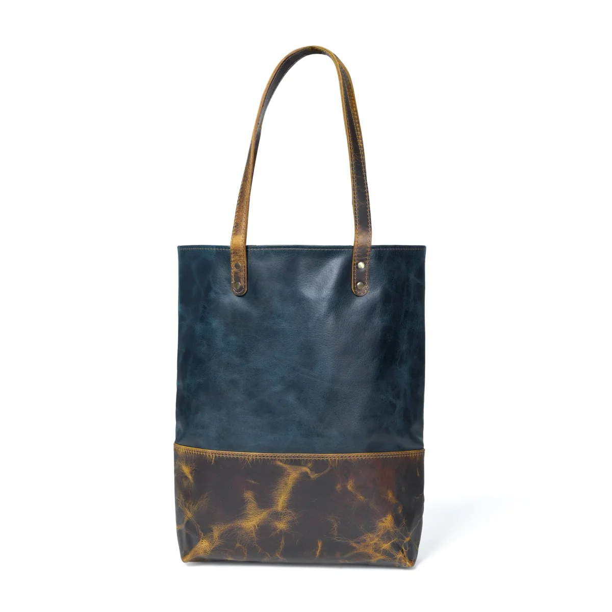 Blue Women's Leather Tote - Imagen 2