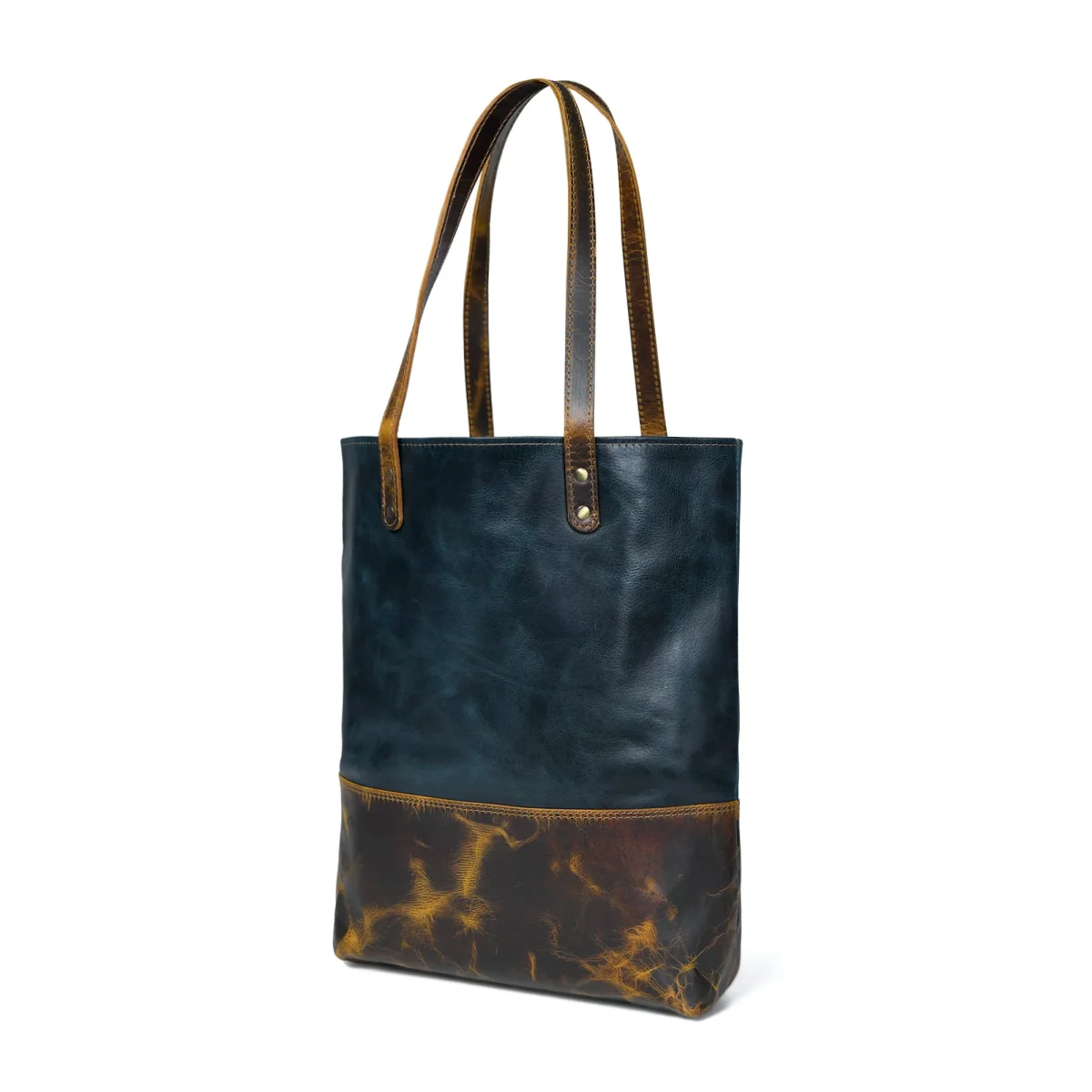 Blue Women's Leather Tote - Imagen 3