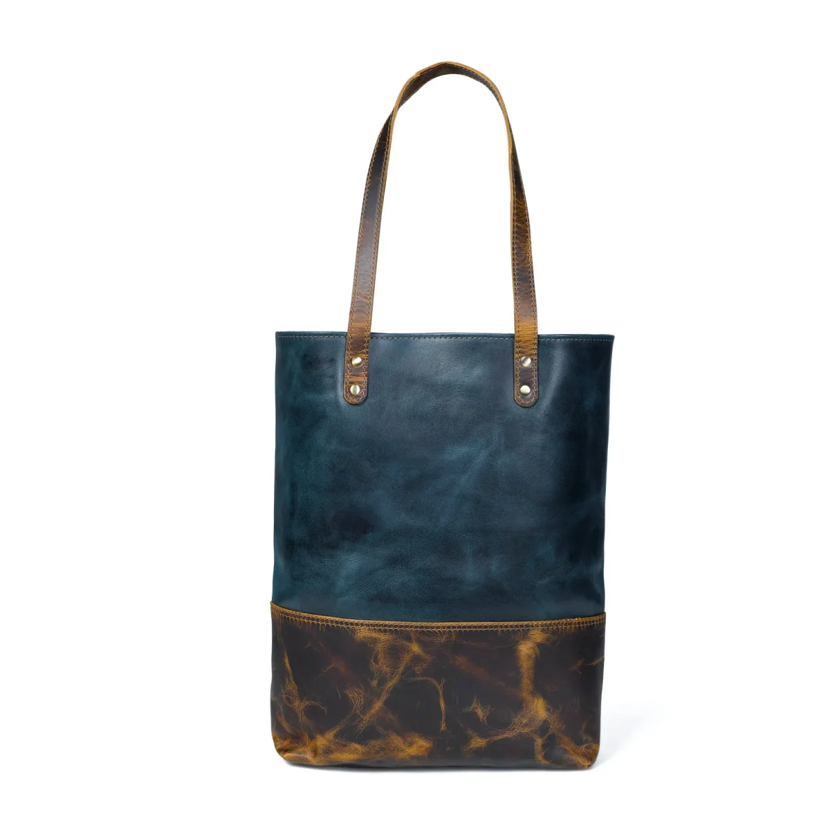 Blue Women's Leather Tote - Imagen 6