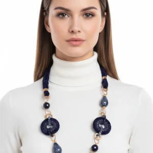 Collar rueda velvet azul OUTLET