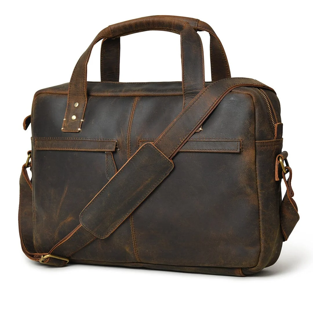Perkins Buffalo Leather Office Briefcase - Imagen 3