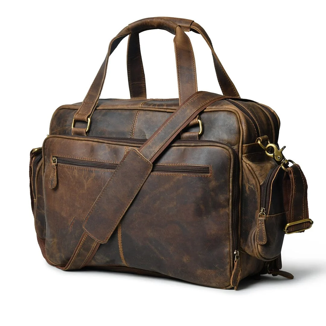 Floyd Handmade Buffalo Leather Office Briefcase - Imagen 3