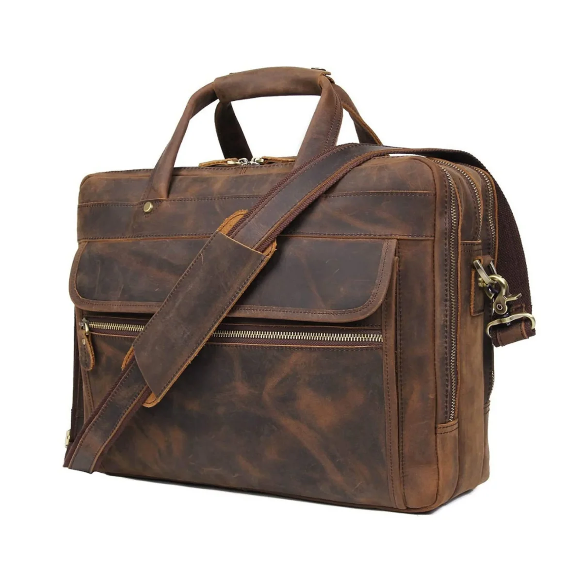 Crazy Horse Leather Briefcase - Imagen 2