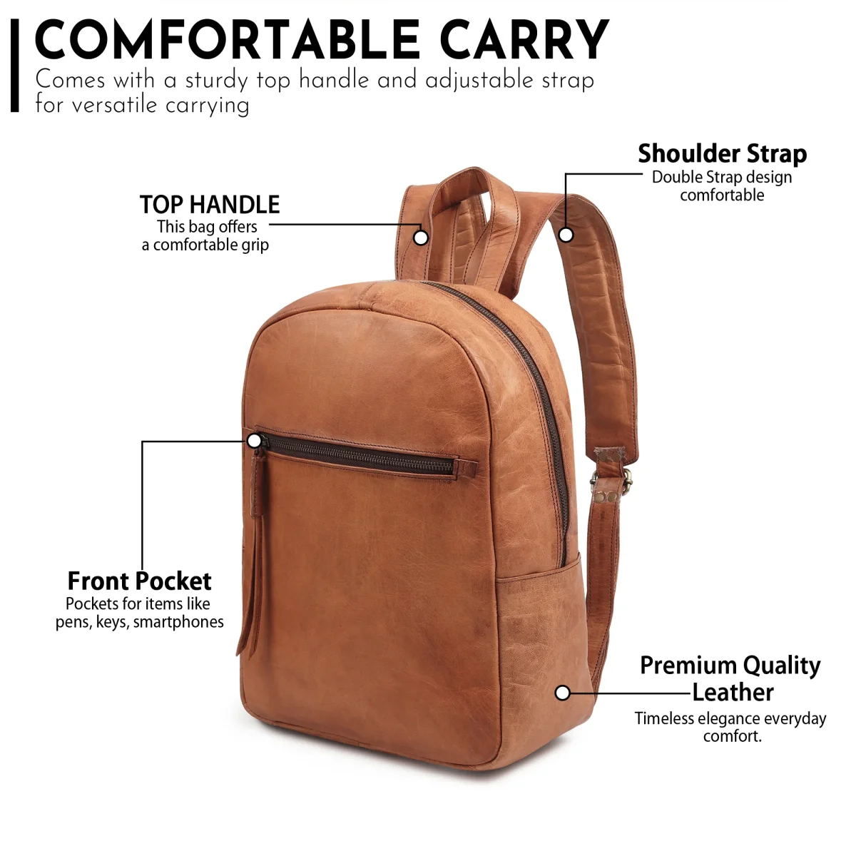 Urban Lite Leather Backpack - Imagen 6