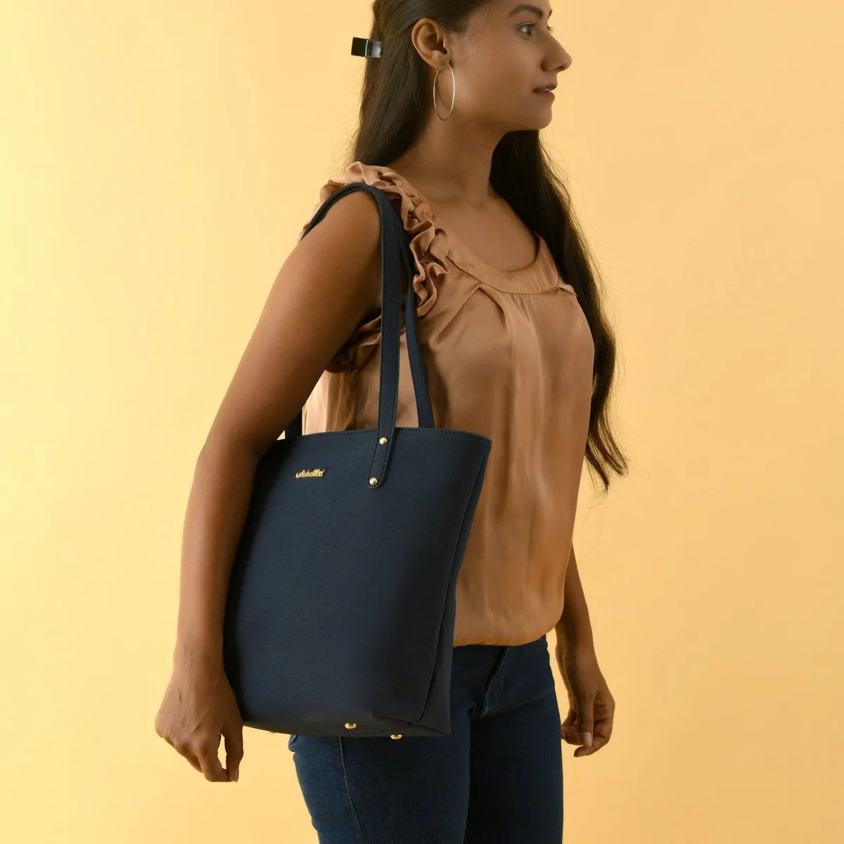 Era Vegan Leather Tote - Navy Blue - Imagen 3