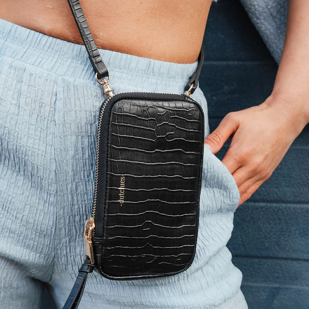 Phone Bag Rose | Noir | Gold - Imagen 5