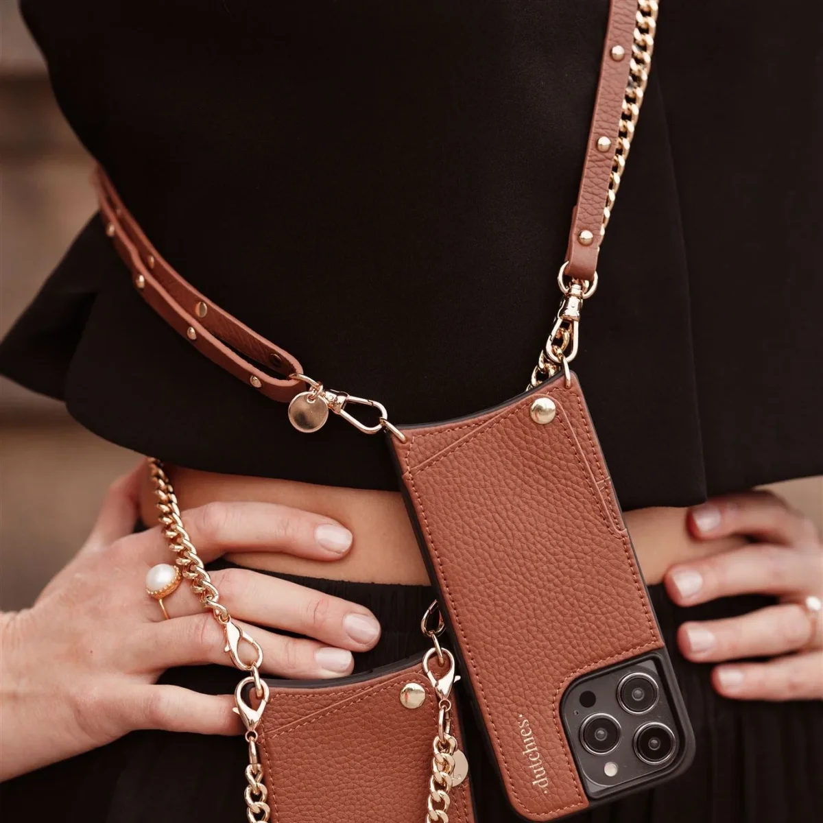 Phone Strap | Slimline Studs | Brown - Imagen 9