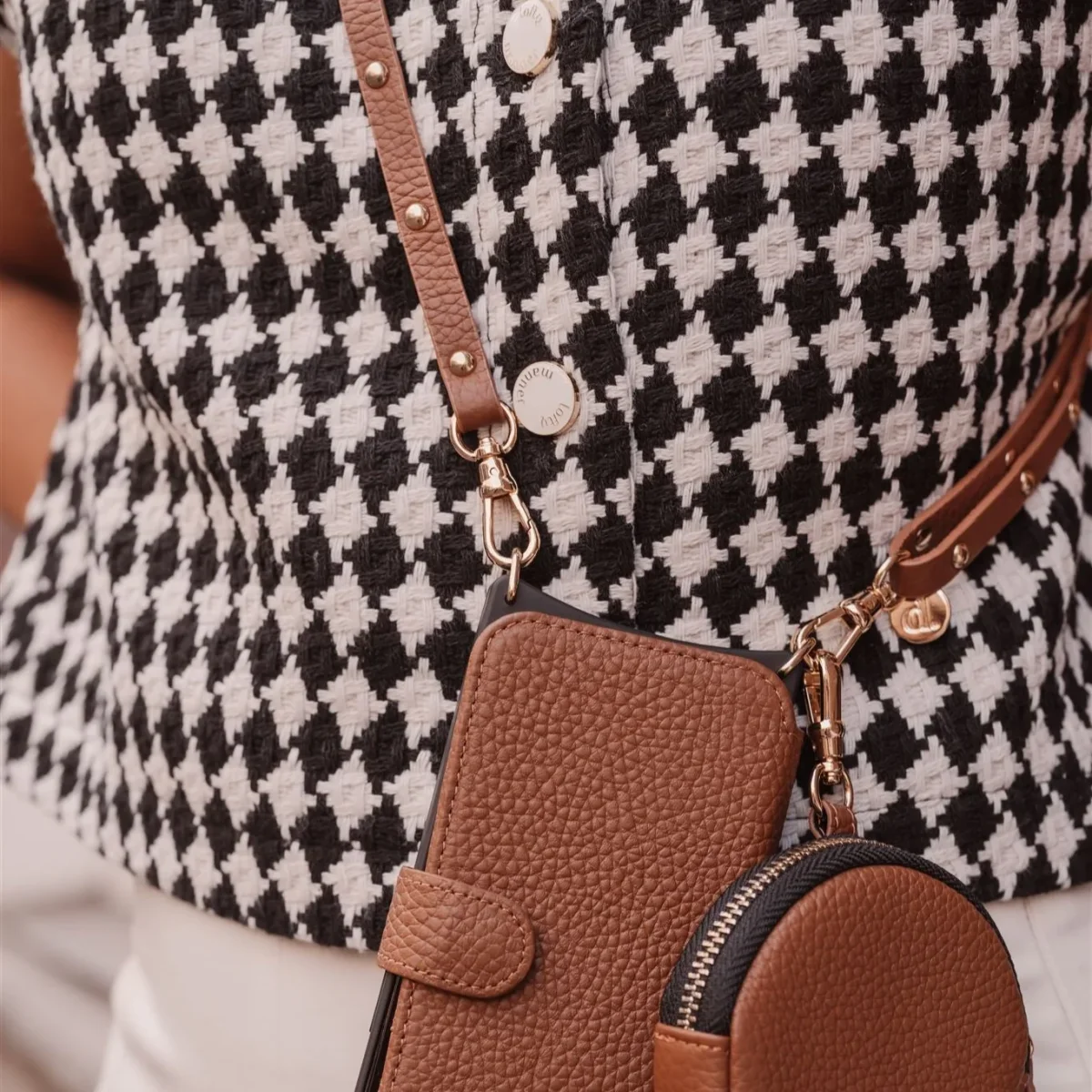 Phone Strap | Slimline Studs | Brown - Imagen 7