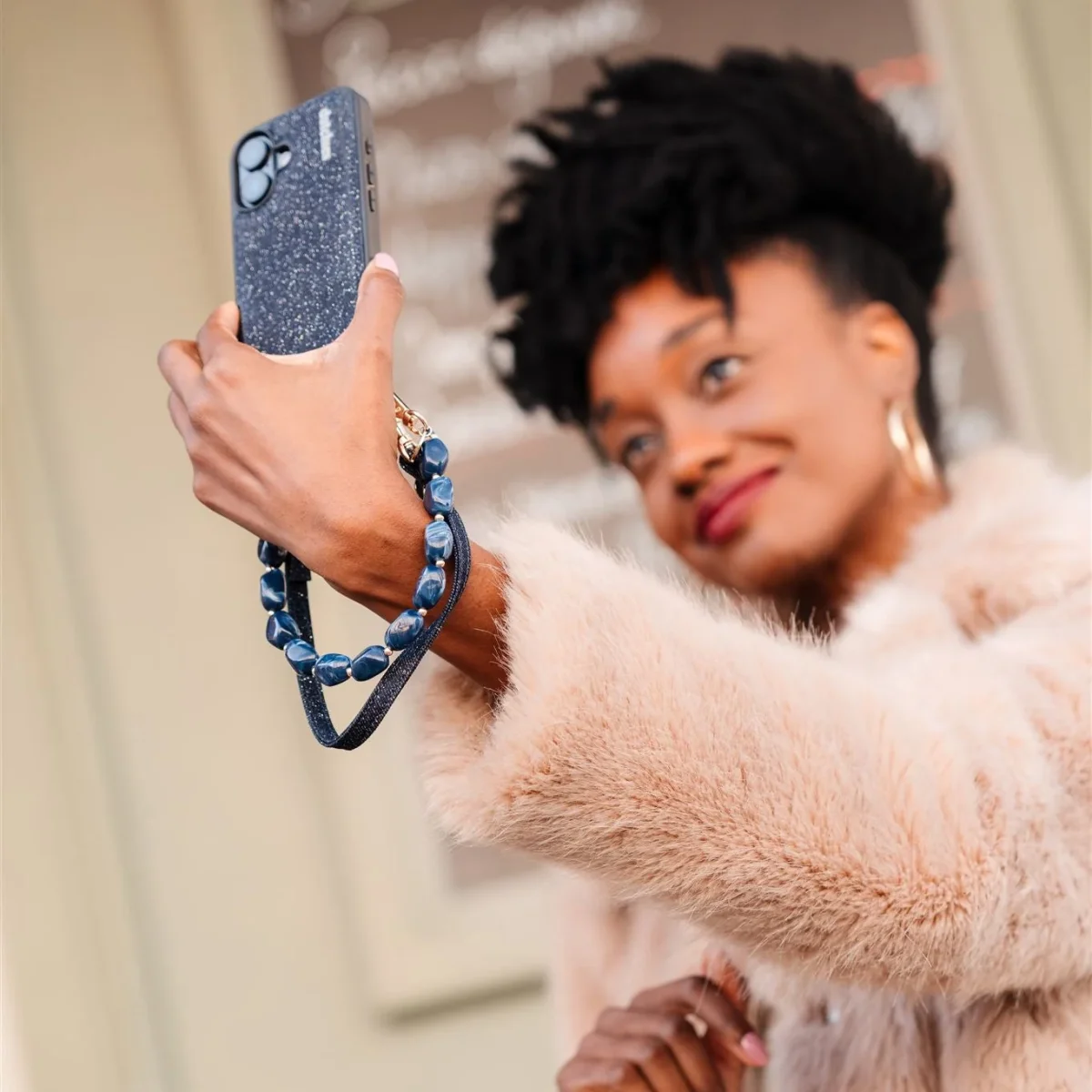 Phone Charm | Slimline | Denim Glitter - Imagen 4